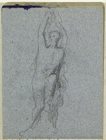 Figure nue, bras levés