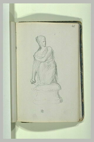 Femme drapée, agenouillée, étude de statue, image 2/2