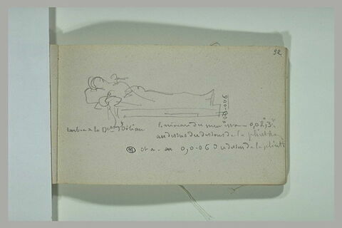 Tombeau de la Duchesse d'Orléans avec annotations et indications de mesures