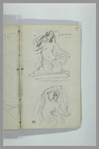 Danaé assise ; figure nue assise