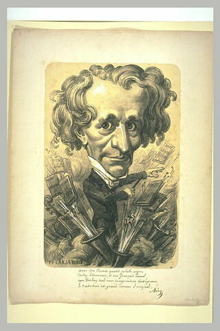 Portrait-charge de Berlioz