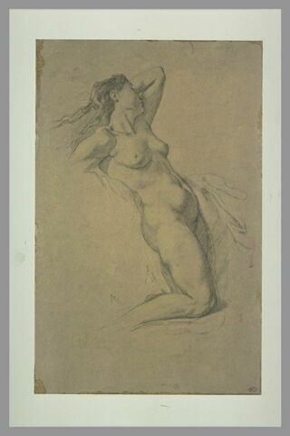 Etude de femme nue, la main gauche derrière la tête