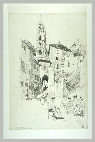 Le clocher de la cathédrale du Puy vu de la rue Saint-Georges