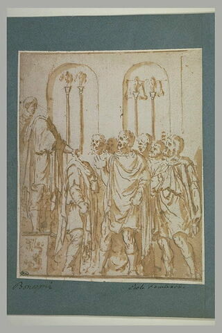 Groupe d'hommes drapés à l'antique