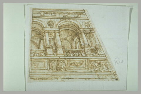 Etude d'architecture pour une loggia en perspective feinte, image 2/2