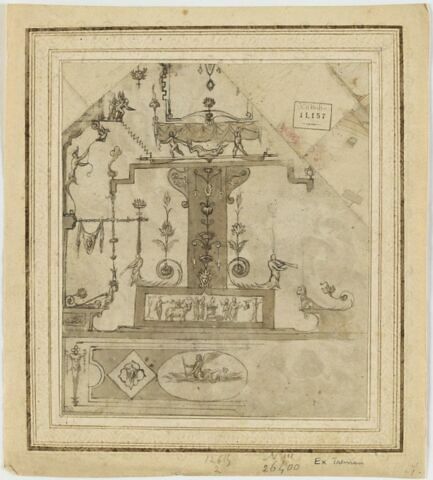 Etude d'ornements : panneau de grotesques