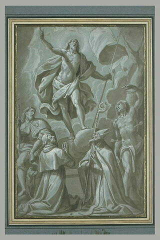 La Résurrection du Christ devant quatre saints