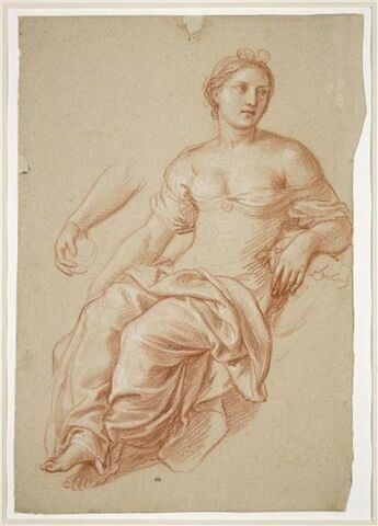 Femme drapée, assise