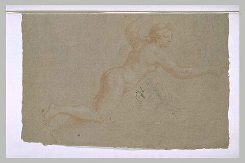 Femme nue, volant dans les airs