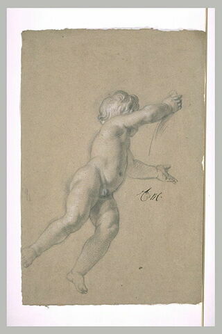 Enfant nu, volant, tourné vers la droite, image 2/2