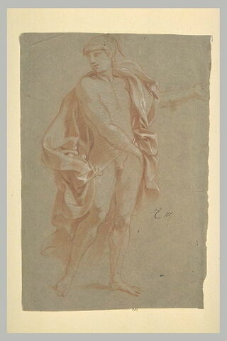 Homme debout, drapé et casqué, image 2/2