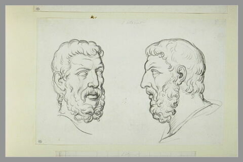 Deux têtes de philosophe antique dites de Pittacus, image 2/2