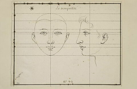 La Tranquillité : deux têtes, une de face et une de profil