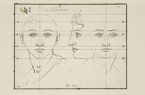 La Hardiesse : deux têtes de face et une de profil