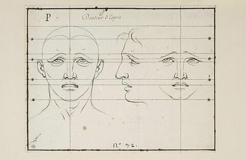 La Douleur d'esprit : deux têtes de face et une de profil