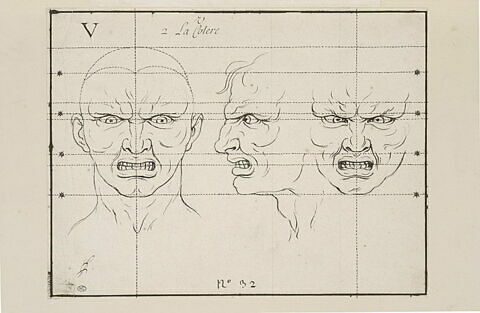 La Colère : deux têtes de face et une de profil