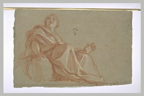 Femme drapée, assise