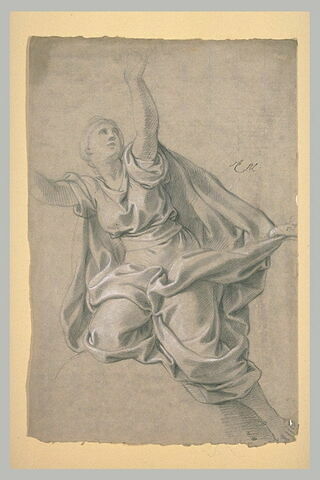 Femme drapée, levant les bras, image 2/2