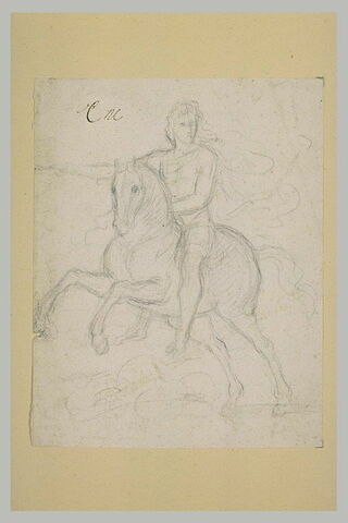 Cavalier galopant vers la gauche, la tête tournée à droite, image 2/2