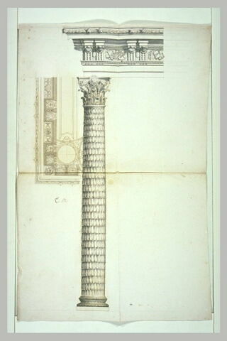 Colonne avec chapiteau, entablement et corniche