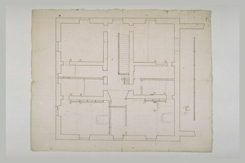 Plan intérieur d'un bâtiment carré