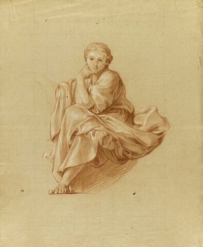 Femme drapée, assise