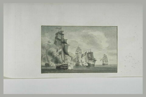 Première position du combat du Formidable devant Cadix, 1801