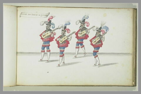 Entrée des joueurs de guitare, quatre figures