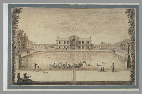 Vue de la maison de Le Brun à Montmorency du côté du grand canal, image 2/3