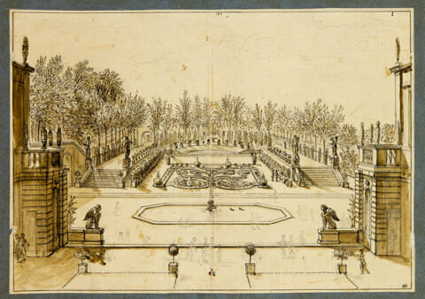 Vue du parterre sud de la maison de Le Brun à Montmorency, image 3/3