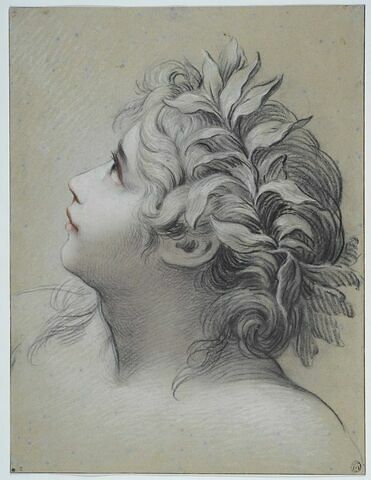 Tête de jeune femme couronnée de lauriers : la Poésie, image 3/3