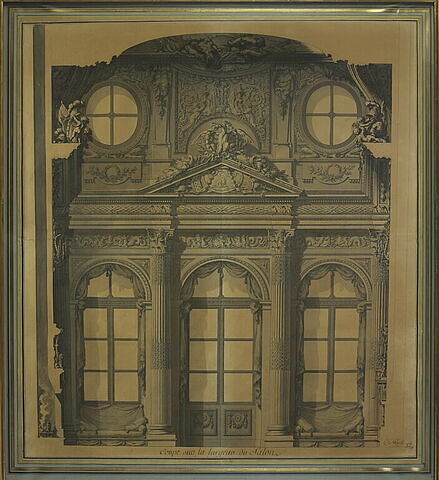 Coupe de la galerie du Palais Spinola, sur la largeur