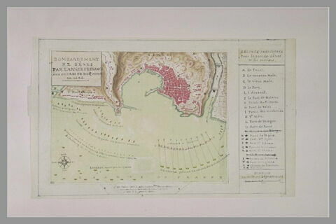 Plan de Gênes pour l'explication du bombardement de 1684