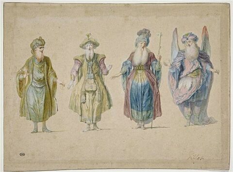 Quatre études : deux figures de Pluton et deux du Temps