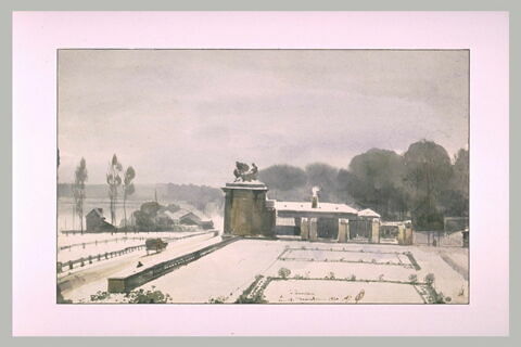 Entrée du Parc de Versailles du côté de l'Orangerie, effet de neige, 1840, image 2/2