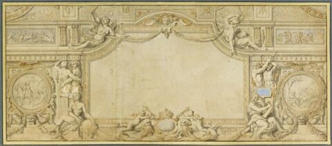 Projet de plafond. Etude pour la galerie d'Apollon au Louvre