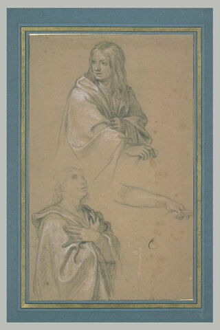 Deux hommes drapés, à mi-corps, image 2/2