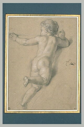 Enfant nu, volant, vu presque de dos, image 2/2