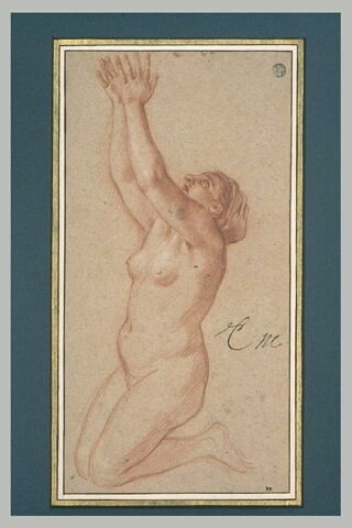 Femme nue, à genoux