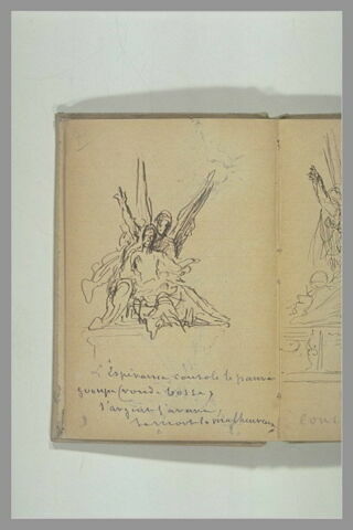 Etude pour un groupe sculpté, et annotations, image 2/2