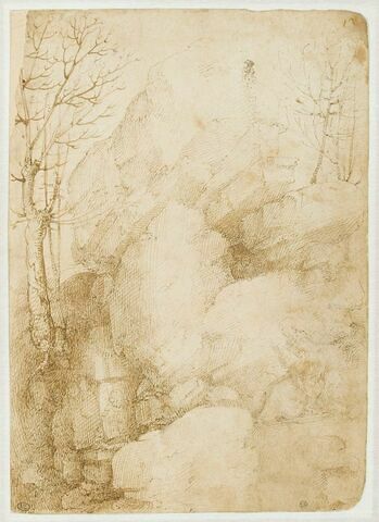 Religieux dans un paysage de bois et de rochers, image 4/4
