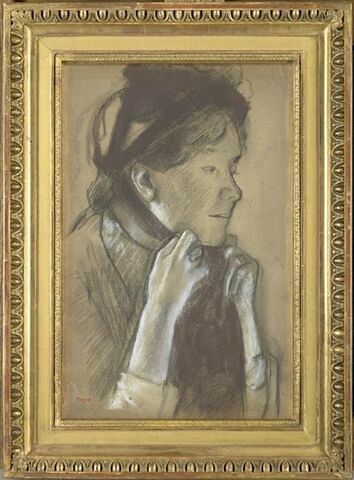 Femme nouant les rubans de son chapeau (Mary Cassatt)