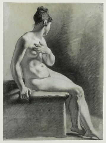 Etude de femme assise à droite