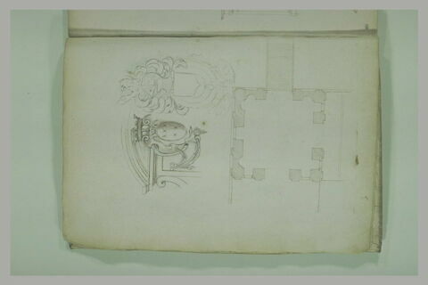 Croquis d'ornements et plan