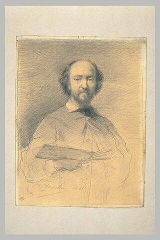 Portrait en buste du peintre Daubigny, image 2/2