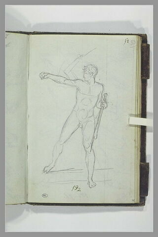 Homme nu, de face, une épée dans la main droite, image 2/2