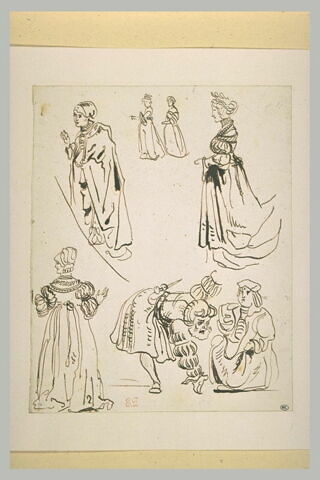 Etudes de personnages en costume Renaissance