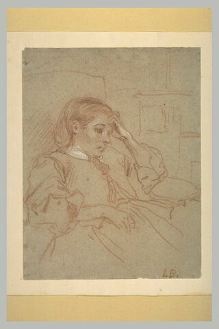 Portrait de jeune femme assise, de trois quarts à droite