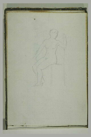 Etude de femme nue, assise sur une chaise