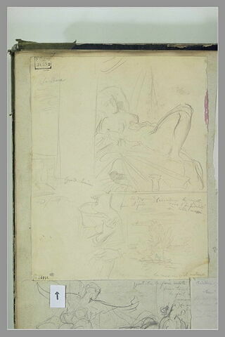 Femme nue sur un lit ; balcon ; femme ; main ; paysage, image 2/3